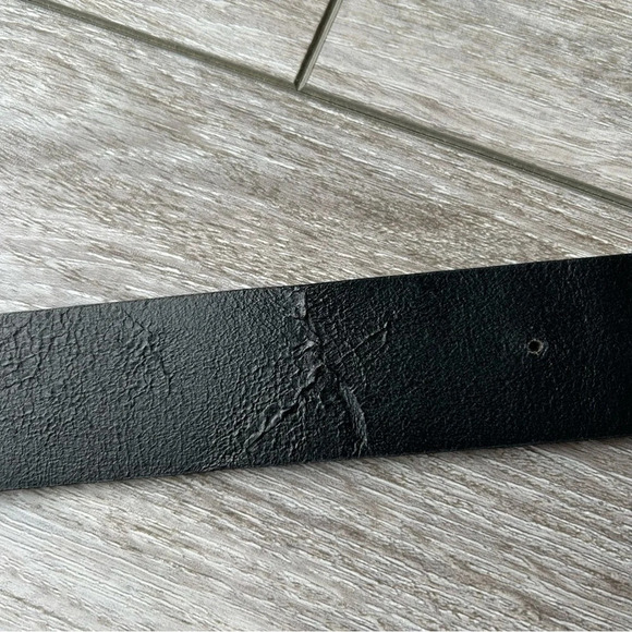 Cleo Black Silver Tone Leather Belt Made in Canada - Picture 6 of 16